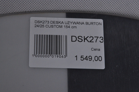 DESKA UŻYWANA BURTON CUSTOM X 24/25 154 NRDSK273