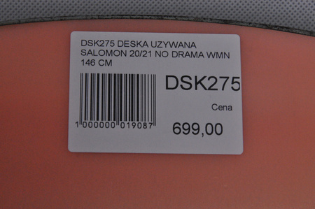 DESKA UŻYWANA SALOMON NO DRAMA 20/21 146 cm NRDSK275
