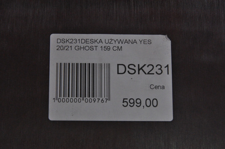 DESKA UŻYWANA YES GHOST 20/21 159cm NRDSK231