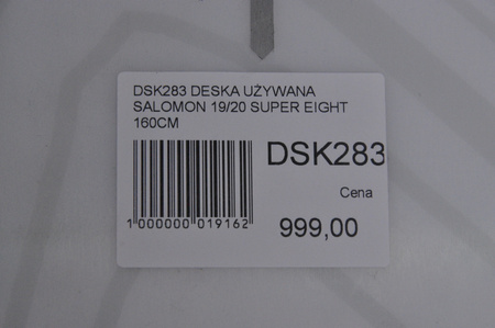 DESKA UŻYWANA SALOMON SUPER EIGHT 19/20 160 cm NRDSK283