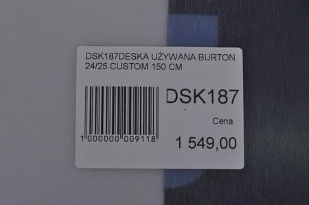 DESKA UŻYWANA BURTON CUSTOM 24/25 150 cm NRDSK187