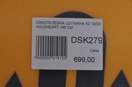DESKA UŻYWANA K2 WILDHEART 19/20 146cm NRDSK279