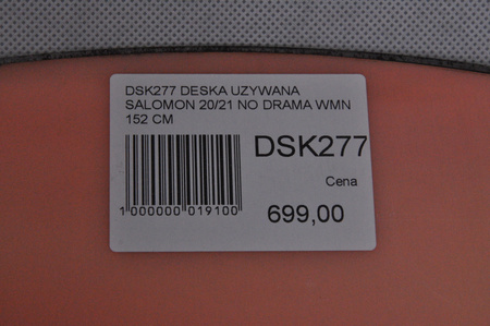DESKA UŻYWANA SALOMON NO DRAMA 20/21 152 cm NRDSK277