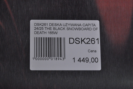 DESKA UŻYWANA CAPITA THE BLACK SNOWBOARD OF DEATH 24/25 165W NRDSK261