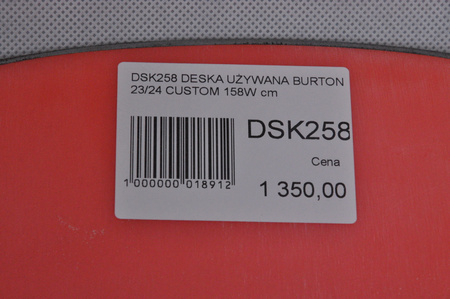 DESKA UŻYWANA BURTON CUSTOM 23/24 158W cm NRDSK258