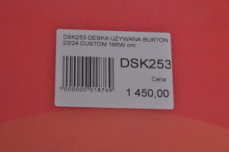 DESKA UŻYWANA BURTON CUSTOM 23/24 166W cm NRDSK253