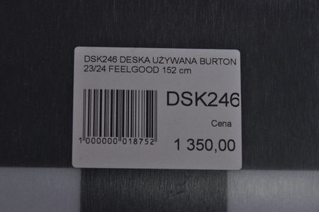 DESKA UŻYWANA BURTON FEELGOOD 23/24 152 cm NRDSK246