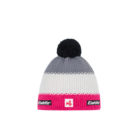 CZAPKA EISBAR STAR POMPON SA Pink/Grey