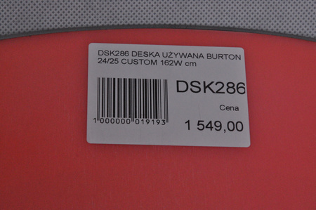 DESKA UŻYWANA BURTON CUSTOM 23/24 162W cm NRDSK286