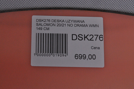 DESKA UŻYWANA SALOMON NO DRAMA 20/21 149 cm NRDSK276
