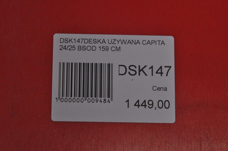 DESKA UŻYWANA CAPITA THE BLACK SNOWBOARD OF DEATH 24/25 159 cm NRDSK147