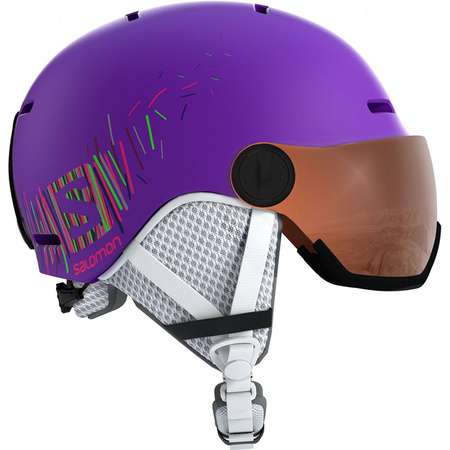 JUNIORSKI KASK SALOMON GROM VISOR Purple 2019