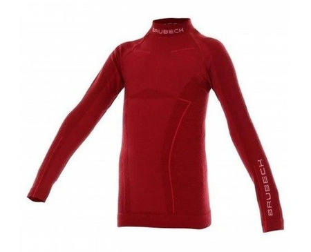 KOSZULKA TERMICZNA BRUBECK ACTIVE WOOL JUNIOR Bordo