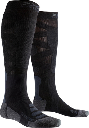 SKARPETY NARCIARSKIE X-SOCKS SILK MERINO 4.0 Black/Dark Grey Melange 2024