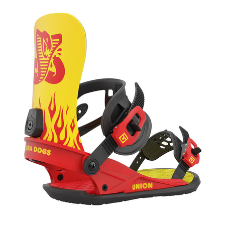 WIĄZANIA SNOWBOARDOWE UNION STRATA COBRA DOGS Yellow/Red 2023